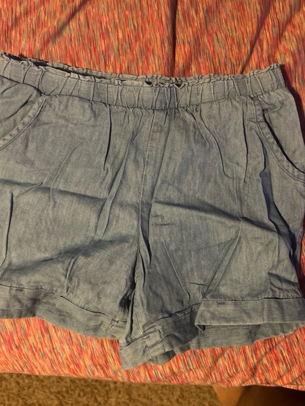 wonder nation Light Blue Elastic Waist Girls Shorts